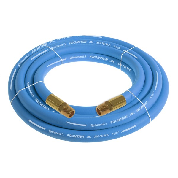 3/4" x 20' Blue EPDM Rubber Air Hose, 250 PSI, 3/4" MNPT x MNPT
